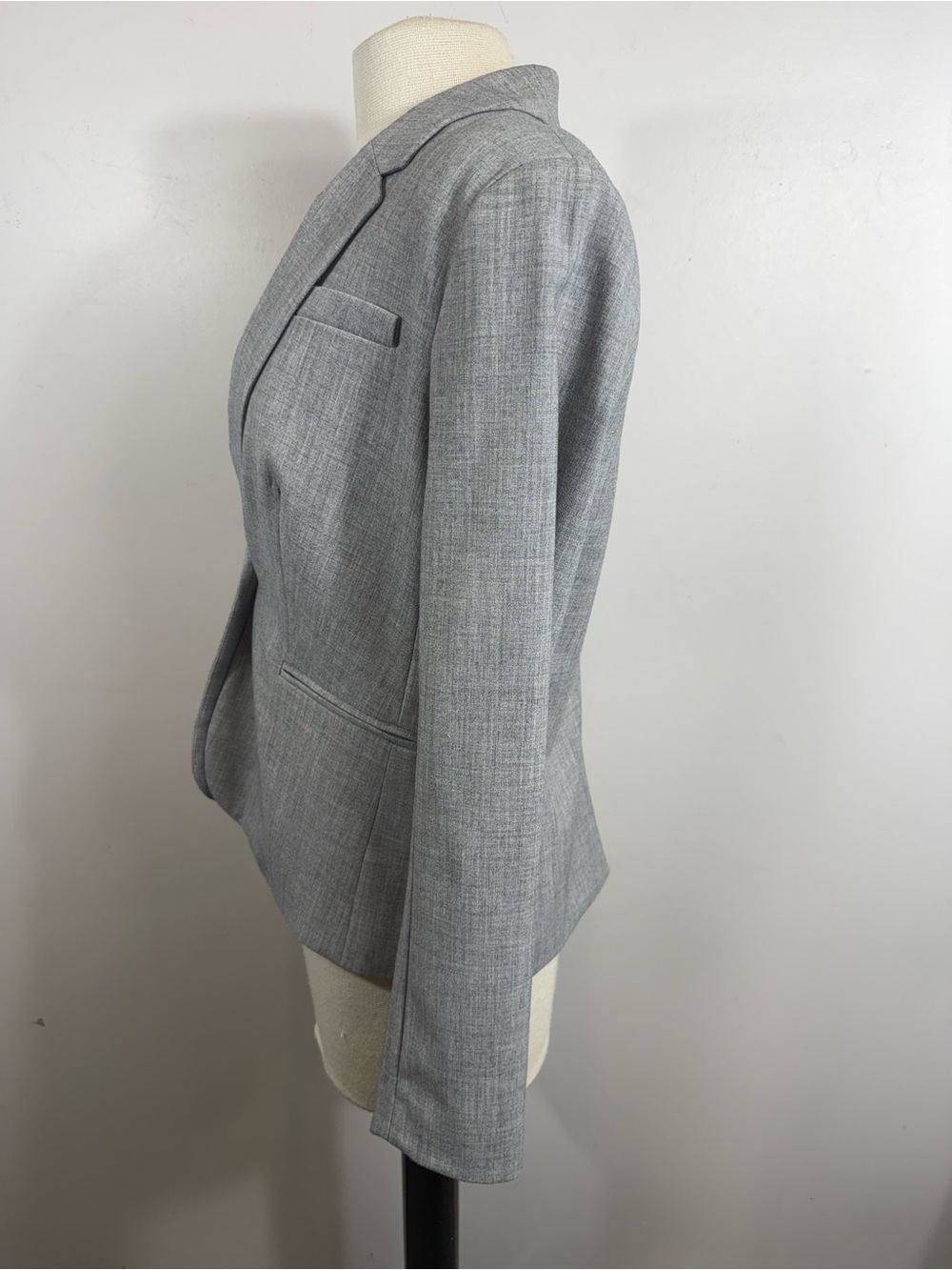 Banana Republic Gray Wool Look Stretch Blazer Jacket Single Button US 6p - Picture 3 of 9